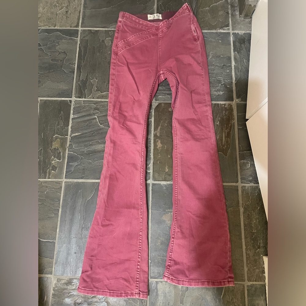 We The Free | Free People Washed Pink Denim Flares | High Waisted | Size 25